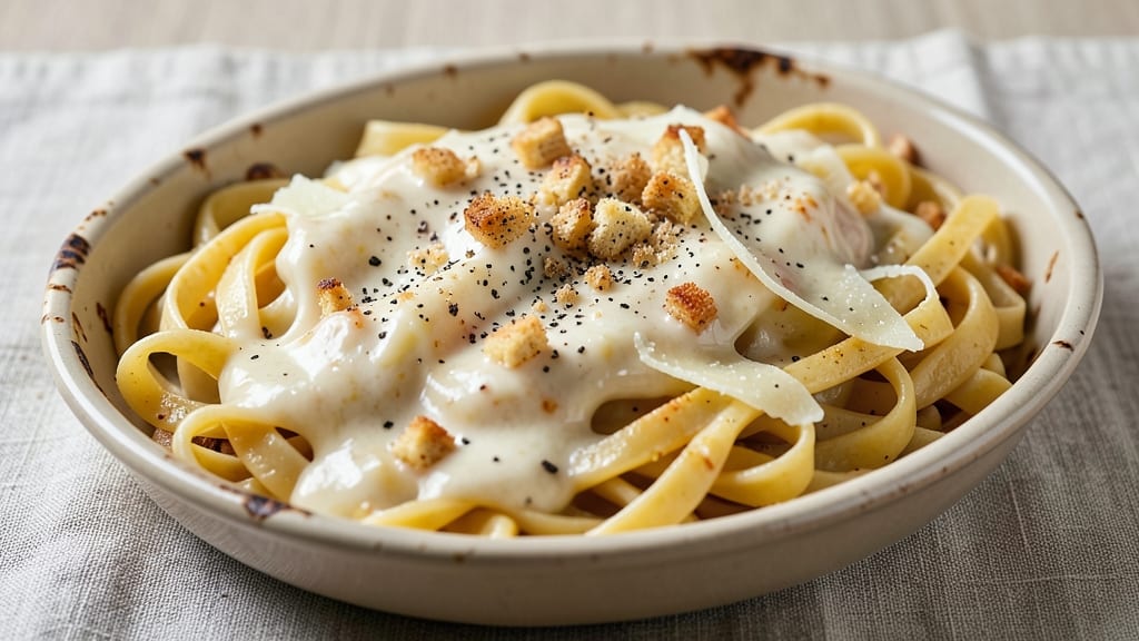 Baked Pasta With Alfredo Sauce Recipe: Bubble-Top Cheese Crust and Silky Cream