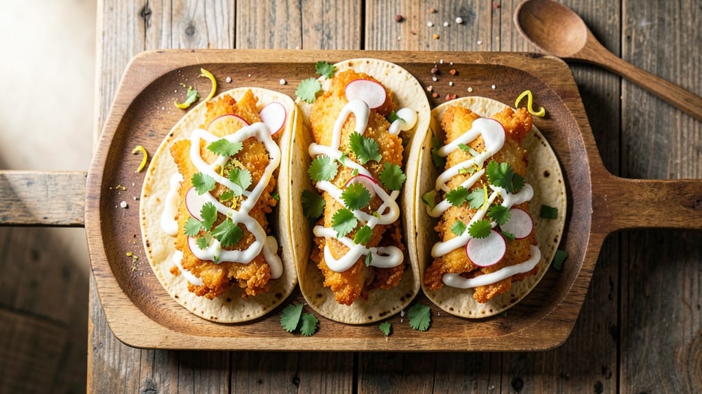 Baja Fish Tacos Recipe With White Sauce: Crispy Beer-Battered Fish and Cool Creamy Dip