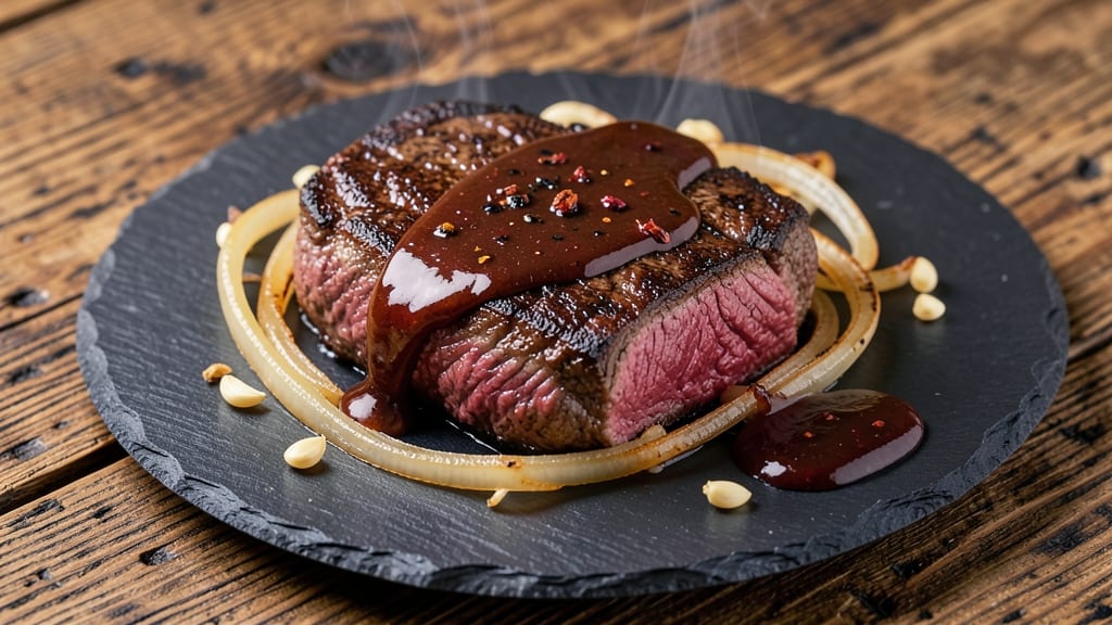 Andria's Steak Sauce Recipe: Smoky Chipotle-Tomato Velocity With Crispy Onion Topping