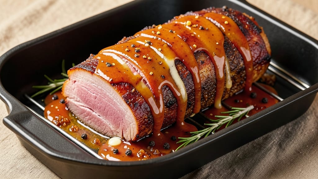 Baked Ham With Mustard Sauce Recipe: Glazed Crispy Edges and Tangy Sweetness