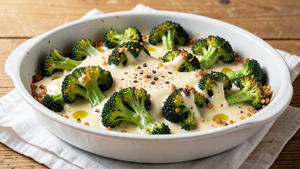 Baked Broccoli With Cheese Sauce Recipe: Creamy, Bubbly Top That Sticks to Every Floret