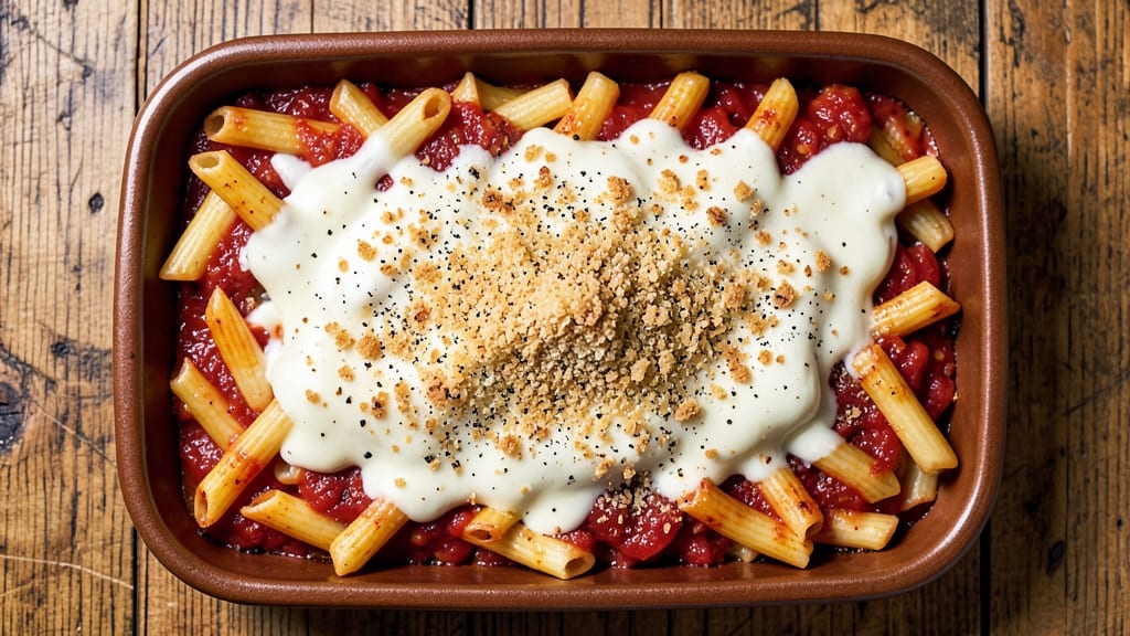 Baked Ziti Recipe with Alfredo and Marinara Sauce: Triple-Layered Cheese Heaven in One Pan