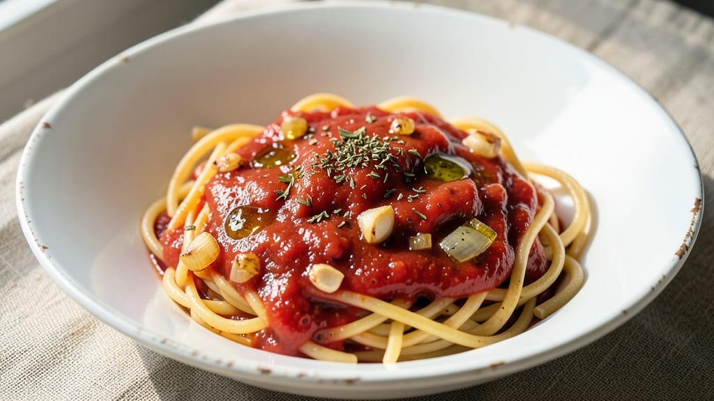 Basic Red Sauce Pasta Recipe: Simmered Tomato Magic in 20 Minutes